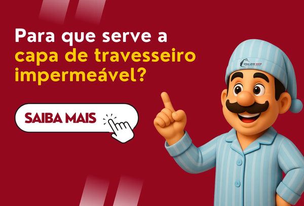 Capa de travesseiro impermeável branca destacando design e conforto.
