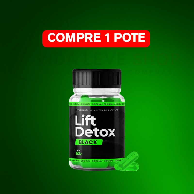 Frasco de Lift Detox Black com destaque para compra de 1 pote